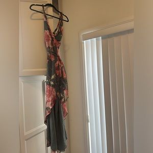 Gorgeous pink floral wrap dress